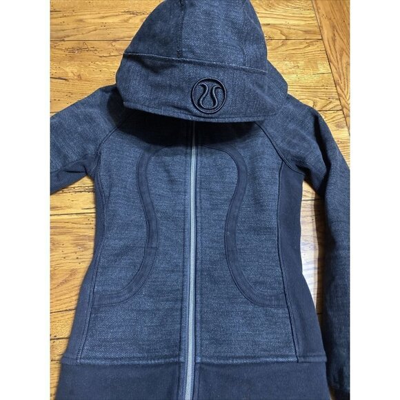 lululemon Gray & Black Scuba Full Zip Hooded Hoodie - 2 - Picture 10 of 10